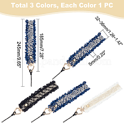 ウール携帯ストラップ 3色 3個  ポリエステル糸と合金のパーツ  ミックスカラー  24.5cm  1pc /カラー&nbsp;FIND-WR0005-38