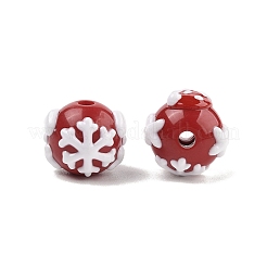 Christmas Theme Hand Painted Acrylic with Enamel Beads&nbsp;MACR-C006-01C