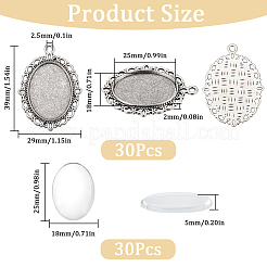DIY Blank Oval Dome Pendant Making Kit&nbsp;DIY-SC0023-73