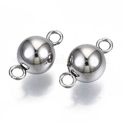 変色しにくい201ステンレススチールリンクコネクター  ラウンド  ステンレス鋼色  14.5x7.5mm  穴：2mm&nbsp;STAS-S117-004C-01