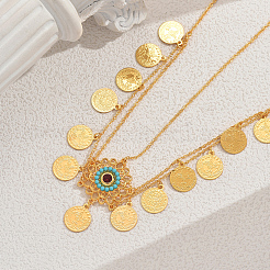 Elegant Zinc Alloy Vintage Flower Coin Tassel Hair Jewelry Brass Head Chains for Women Holiday and Party Wear&nbsp;YP6332