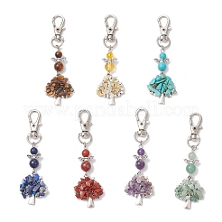 Chakra Tree of Life Natural & Synthetic Gemstone Pendant Decorations&nbsp;HJEW-JM03731