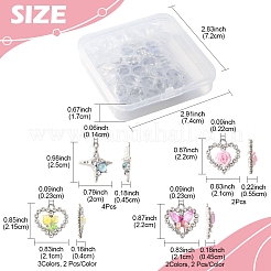 7 スタイルのプラチナ合金ガラスペンダント  樹脂と  混合図形  ミックスカラー  21.5~25x20~21x4~4.5mm  穴：1.4~2.3mm&nbsp;FIND-FS0003-71