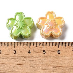 UVメッキアクリルビーズ  ABカラー  花  ミックスカラー  19.5x19x7.5mm  穴：2.5mm&nbsp;MACR-A010-06