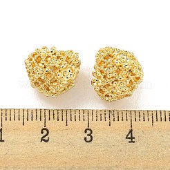 ラックめっき合金欧州ビーズ  大穴ビーズ  カドミウムフリー＆ニッケルフリー＆鉛フリー  花とハート  ゴールドカラー  12.5x11.5x10mm  穴：5mm&nbsp;FIND-B034-30G