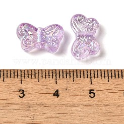 UVメッキ透明アクリルビーズ  蝶  ミディアム蘭  8x14x4mm  穴：1.4mm&nbsp;LS-OACR-G036-14F