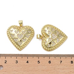 Brass Micro Pave Clear Cubic Zirconia Pendants&nbsp;KK-H466-08G-03