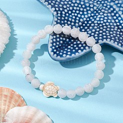 Dyed Natural Weathered Agate Round Beads Stretch Bracelets&nbsp;BJEW-JB11078-01