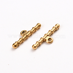 イオンプレーティング（IP）304ステンレススチールマンテルパーツ  バー  ゴールドカラー  22x6x2.5mm  穴：1.6mm&nbsp;STAS-D142-05C-G