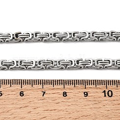 変色しない201ステンレススチール製ビザンチンチェーンネックレス  ステンレス鋼色  19.7インチ（50cm）  4x4.5mm&nbsp;NJEW-V0313-02