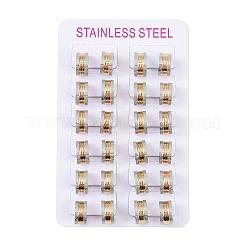 ゴールドフラッシュサンド 304 ステンレススチール フープピアス  ラウンド  ステンレス鋼色  13x7mm&nbsp;EJEW-M001-06B-P