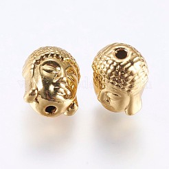 合金ビーズ  18KGP本金メッキ  仏頭  ゴールドカラー  11x9x8mm  穴：1.5mm&nbsp;PALLOY-F204-06G