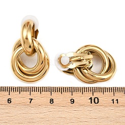 304 Stainless Steel Ring Stud Earrings&nbsp;EJEW-I320-15G