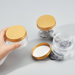 ペットペットボトル  アルミネジ蓋付き  クリームジャー用  コラム  透明  7.1x4.9cm  容量：120ml（4.06液量オンス）&nbsp;CON-BC0002-08A