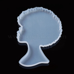 Afro Female Silhouette Silicone Resin Statue Molds&nbsp;DIY-L021-69