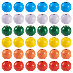 240Pcs 6 Colors Natural Wooden Beads&nbsp;WOOD-TA0002-74A