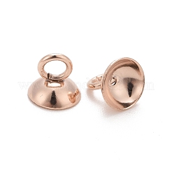 201 Stainless Steel Bead Cap Pendant Bails&nbsp;STAS-L244-27D-RG