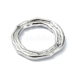 メッキ合金のリンクをラック  テクスチャリングコネクタチャーム  プラチナ  18x18.5x2mm  穴：1mm&nbsp;FIND-M014-03P