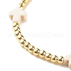 3Pcs 3 Style Natural White Jade & Synthetic Turquoise(Dyed) & Hematite Beaded Stretch Bracelets Set&nbsp;BJEW-JB07975