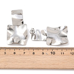 304ステンレススチール製スクエアダングルスタッドピアス  ステンレス鋼色  40.5x22mm&nbsp;LS-EJEW-K268-79A-P