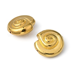 チベット風合金ビーズ  鉛フリー＆カドミウムフリー＆ニッケルフリー  金色  らせん  直径約14mm  厚さ7mm  穴：1mm&nbsp;X-K095H012