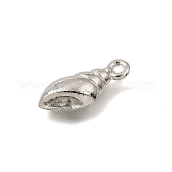 合金ペンダント  海洋動物のチャーム  プラチナ  巻き貝の殻形状  16x7x3mm  穴：1.5mm  約1923個/1000g&nbsp;AL-CBA3B63-30E-P