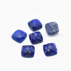 天然石ラピスラズリカボション  多面カット  正方形  8x8x3.5~4mm&nbsp;G-O182-29C