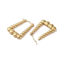 バブル台形 201 ステンレススチール ハーフフープ イヤリング 女性用  304ステンレスピン付き  ゴールドカラー  27x3mm&nbsp;EJEW-G385-32G