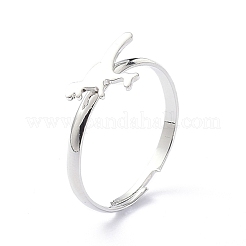 アロイアジャスタブルリングセット  カップルリング  恐竜  プラチナ  2~9mm  内径：17~18mm  2個/セット&nbsp;RJEW-D001-05P