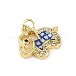 Rack Plating Brass Micro Pave Clear Cubic Zirconia Pendants&nbsp;KK-U032-25G-02