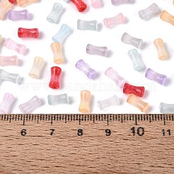 Fgbグレードaドローベンチスタイルガラスシードビーズ  竹の共同  模造キャットアイビーズ  ミックスカラー  7.5x3.5~4mm  穴：1.2~1.5mm  約3000個/ポンド&nbsp;SEED-Q040-01A-M02