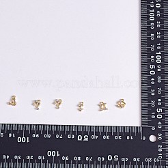 36 個 12 スタイルのクリアキュービックジルコニアチャーム  アロイセッティングと丸カン付き  星座チャーム12個  ゴールドカラー  8x6.8mm  3個/スタイル&nbsp;JX603A