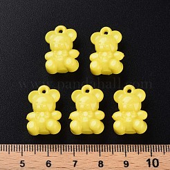 オペークアクリルパーツ  クマ  きいろ  20x13.5x10.5mm  穴：1.4mm  約400個/500g&nbsp;MACR-S373-113-A05