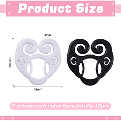 女性用シャツクリップ 12色 2個入り  ミックスカラー  51x50.5x4mm  6個/カラー&nbsp;KY-ME0001-06
