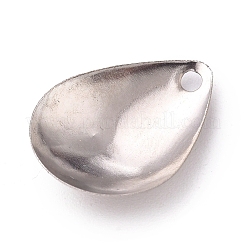 炭素鋼釣りアトラクタスピナーブレード  DIYルアーアクセサリー  ティアドロップ  プラチナ  16x12x2.5mm  穴：1.6mm&nbsp;LS-FIND-WH0052-89P