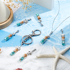 24Pcs 6 Styles Ocean Series Synthetic Turquoise Pendant Decorations&nbsp;HJEW-FH00109