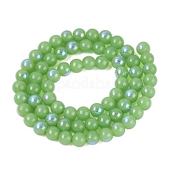 Electroplate Imitation Jade Glass Beads Strands&nbsp;EGLA-Q132-6MM-01B-08