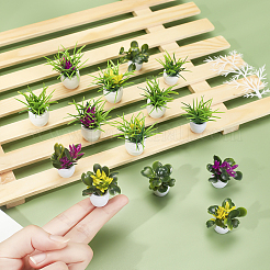 14Pcs 7 Styles Plastic Mini Bonsai Display Decorations&nbsp;DJEW-GA0001-11