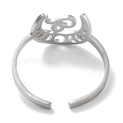 女性用304ステンレススチール星座リング  レオ  18mm  内径：18mm&nbsp;RJEW-U024-01P-12