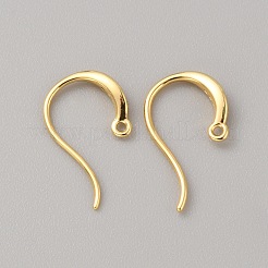 真鍮のピアスフック  クリアキュービックジルコニアと水平ループ付き  18KGP本金メッキ  17x10x2mm  穴：1mm  ピン：0.5mm&nbsp;KK-WH0001-19G