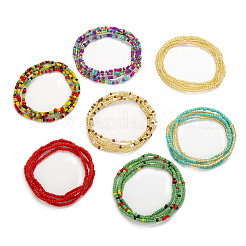 7Pcs 7 Colors Boho Glass Seed Beaded Waist Chains for Women&nbsp;WGEA542-01