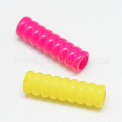 不透明なアクリルビーズ  チューブ  ミックスカラー  24x7mm  穴：4.5mm  約922個/500g&nbsp;SACR-T082-M