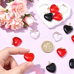 18Pcs 3 Colors Spray Painted Glass Pendants&nbsp;GLAA-YW0004-33