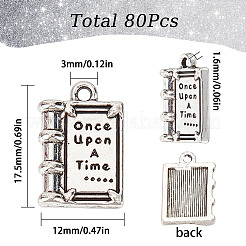 80Pcs Tibetan Style Alloy Pendants for Teachers' Day&nbsp;TIBEP-SC0002-36