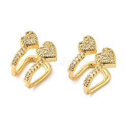 Brass Micro Pave Clear Cubic Zirconia Cuff Earrings&nbsp;EJEW-K309-02G