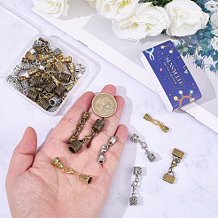 32Pcs 8 Styles Alloy Cord Ends&nbsp;HJEW-SC0003-08