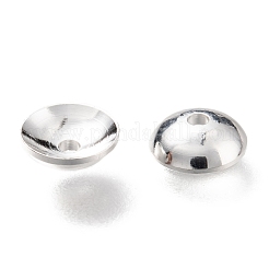 真鍮ビーズキャップ  カドミウムフリー＆鉛フリー  長持ちメッキ  花弁のない  925銀メッキ  4x1.5mm  穴：1.2mm&nbsp;X-KK-H759-37A-S