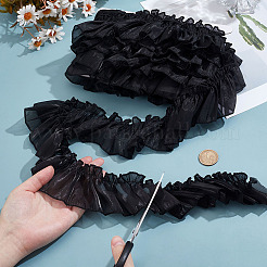 5mポリエステルリボン  洋服アクセサリー用  カード付き  ブラック  2-3/8~2-1/2インチ（60~65mm）&nbsp;OCOR-MA0001-65A