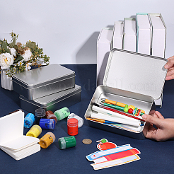 Rectangle Tinplate Metal Storage Boxes with Lid&nbsp;CON-WH0112-040