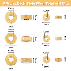 48Pcs 6 Style 304 Stainless Steel Beads&nbsp;STAS-FH0001-94